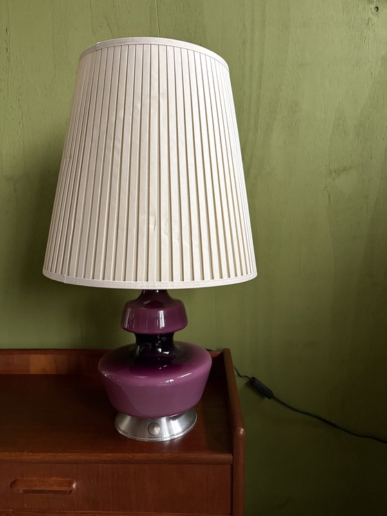 Image 1 of Lampada da tavolo viola della Glass Factory De Rupel N.V.