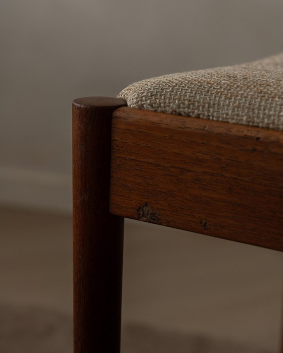 Image 1 of Vintage eetkamerstoelen van Johannes Nørgaard voor Nørgaard Møbelfabrik (set van 6) | Originele wollen bekleding | Jaren 60