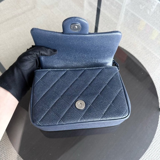 Image 1 of Chanel CC Flap Mini Square - Caviar Quilted All Blue Hardware Serie 29