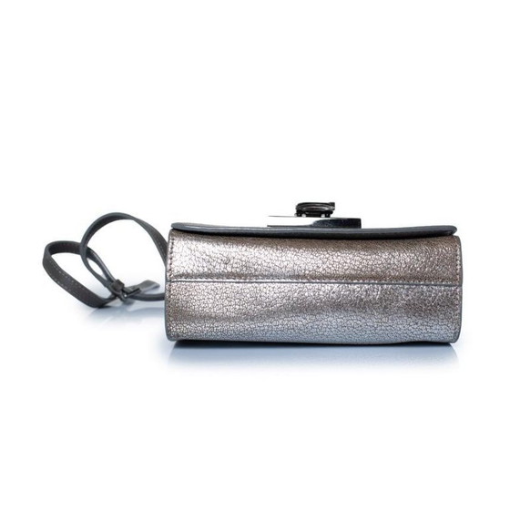 Image 1 of Bolso bandolera Jimmy Choo Rebel de piel plateada