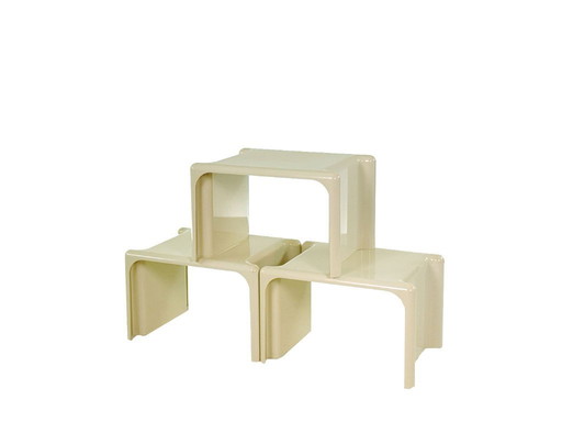 Set di 3 tavolini impilabili vintage Scagno – Giotto Stoppino per Elco