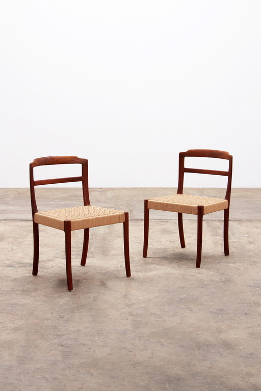 Sedie da pranzo di design danese Ole Wanscher 1960 Teak