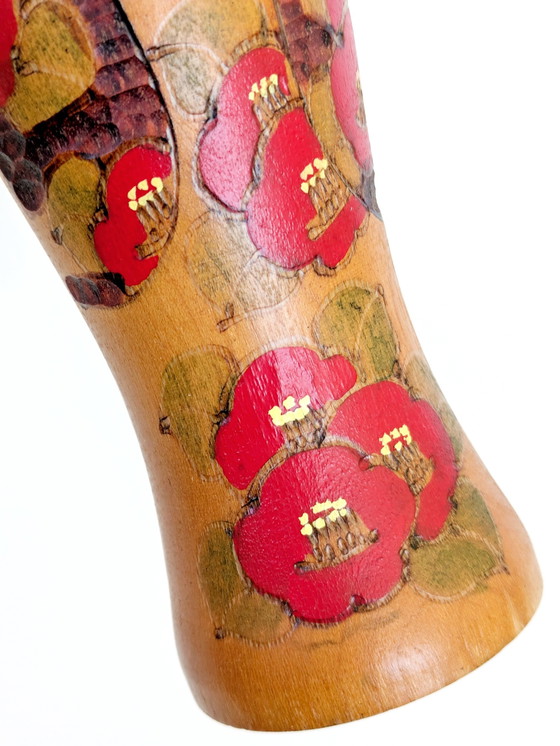 Image 1 of Vintage Handmade Japanese Kokeshi Doll | Midcentury Japan Folk Art
