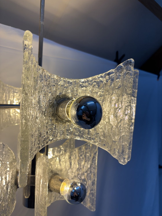 Image 1 of Vintage sputnik ijsglas hanglamp Kaiser Leuchten space age