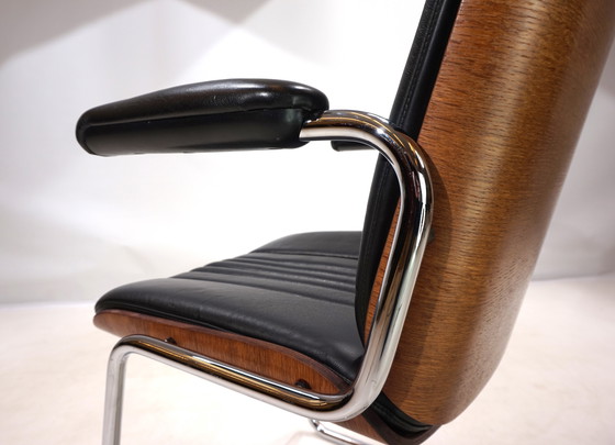 Image 1 of Martin Stoll Set Of 4 Leather Dining/Conference Chairs By Prof. Karl Dittert