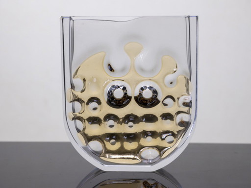 Große Kristallglasvase von Ladislav Oliva, Exbor, um 1970