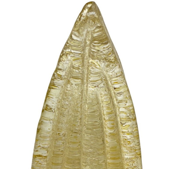 Mid-Century Modern Style Italian Murano Glass And Brass Palmette Chandelier (photo 10 of 10)