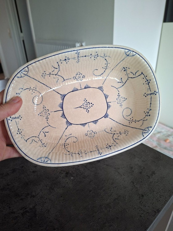 Due Ciotole in ceramica vintage, crema con decoro blu (foto 8 di 8)
