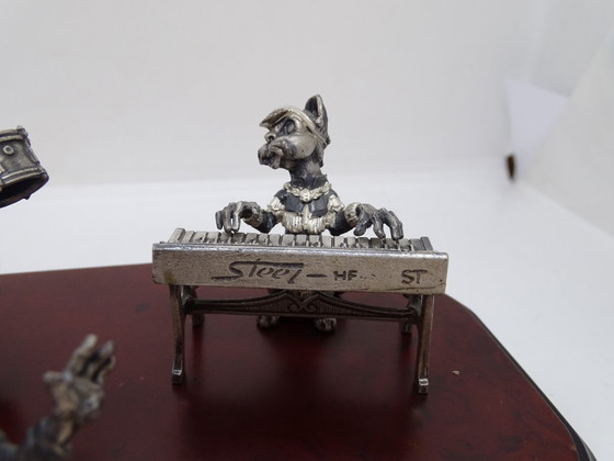 Image 1 of “Gatos músicos / Banda de gatos músicos”, Aryentis, acero, 80’s - España