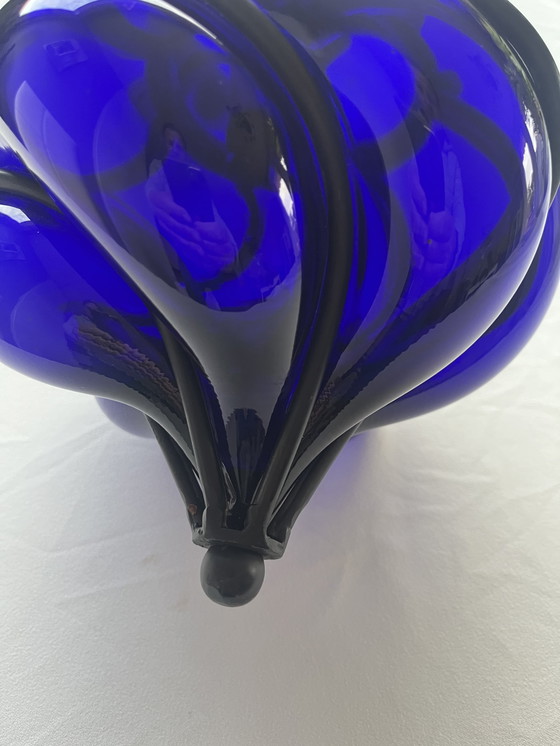 Image 1 of Lampada vetro soffiato blu Murano 