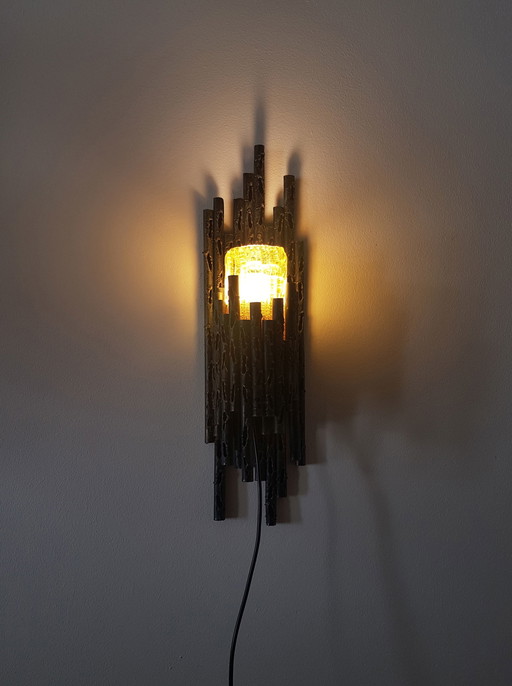 Brutalist wall lamp by Marcello Fantoni