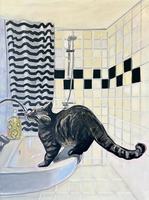 Le chat boit