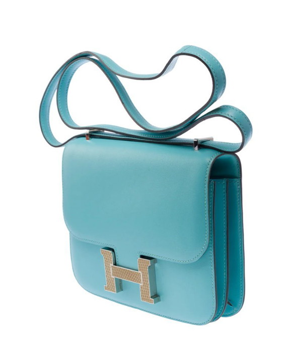 Image 1 of Sac HERMES Constance en Cuir Bleu - 103444