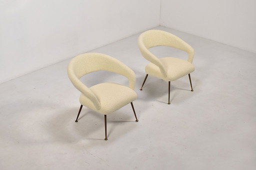 Paar DU 55 fauteuils van Gastone Rinaldi voor RIMA, Italië 1950
