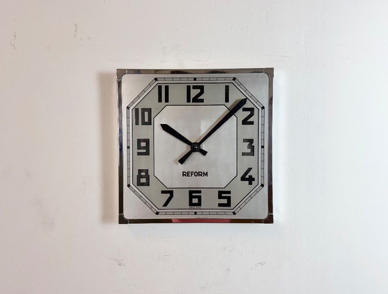 Image 1 of Vintage Swiss Square Wall Clock from Reform, 1950s