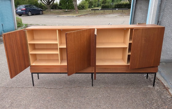 Dieter Waeckerlin B60 voor Behr | Teakhouten highboard | Mid-century – High boards, Metal, Wood (photo 4 of 7)