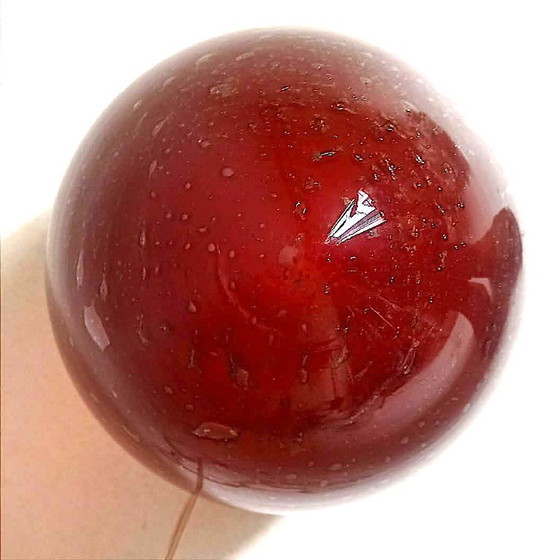 Eivormige Tafellamp Hoogte 23,6 cm, Tafellampen, Glas, Rood, Design (foto 5 van 13)