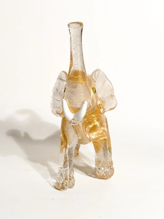 Little Elephant in Murano Glass and Gold Leaf Attributed to Ercole Barovier 1930s – Sculpture (photo 5 of 11)