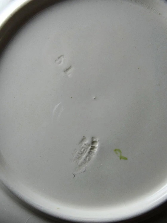 4 antieke dessertborden Longchamp Daisies aardewerk – Servies, Porselein, Art Nouveau (photo 9 of 17)