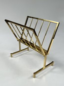 Vintage Hollywood Regency Magazine Rack, Brass 1970's