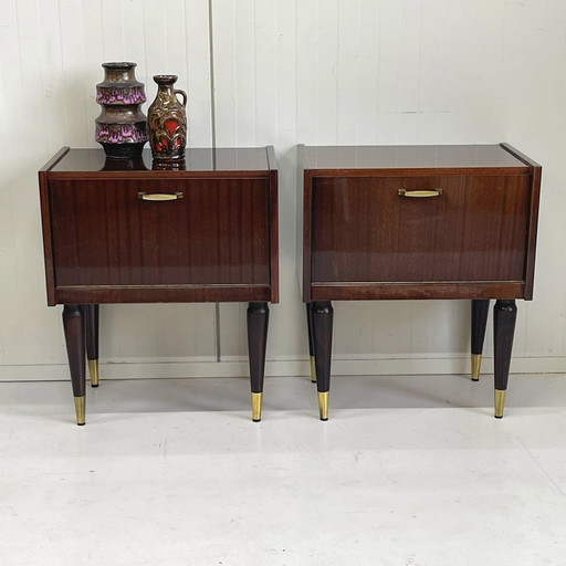 Vintage Rosewood Set Nachtkastjes Sixties