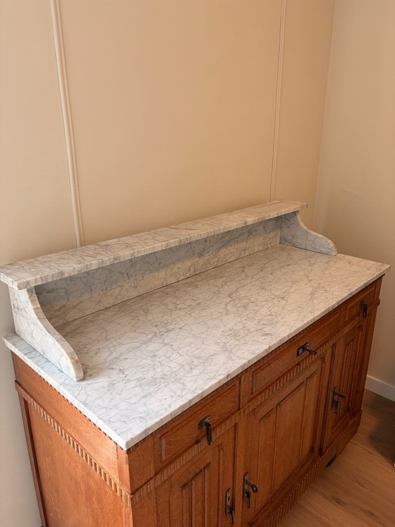 Image 1 of Vintage sideboard with marble top