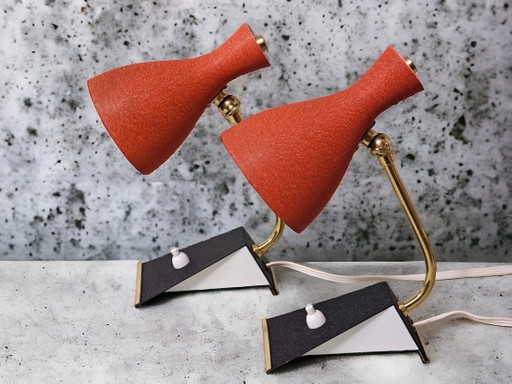 Pair of bedside lamps / table lamps, Mid-Century
