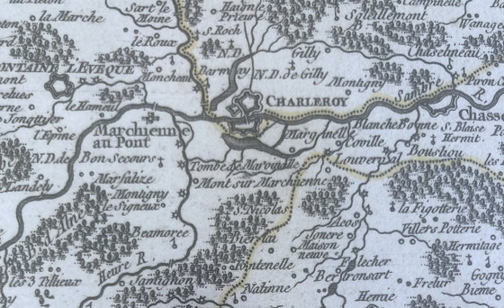 Engraving Duchy of Brabant (South) from 1752 - Vaugondy – Lithographs & prints, Glass, Wood (photo 3 of 5)