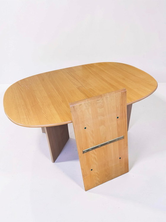 Image 1 of Table de salle à manger extensible vintage danoise en bois massif clair