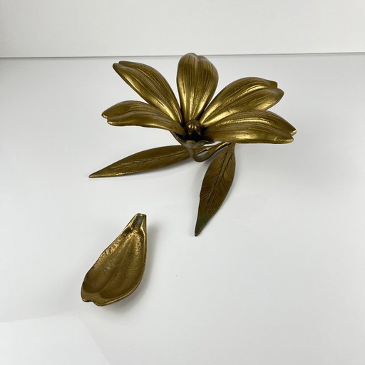 Large Brass Flower Ashtray, 1970