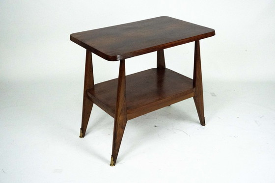 Image 1 of Mesa auxiliar italiana de madera de mediados de siglo. Italia, década de 1950.