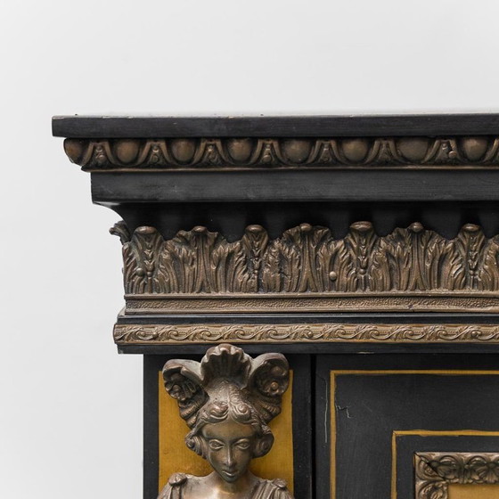 Image 1 of VINTAGE FRENCH RENAISSANCE STYLE BOULLE SIDEBOARD HAND PAINTED 19TH CENTURY