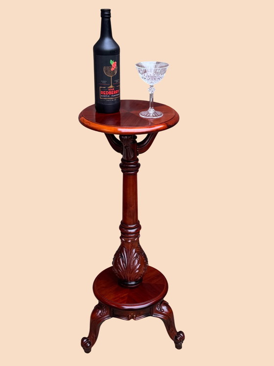 Image 1 of Rare Late Victorian Pedestal in Solid Mahogany | English Masterpiece | 1890–1910