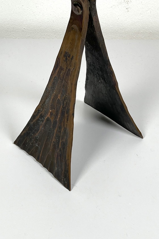 Image 1 of Brutalist bronze candlestick