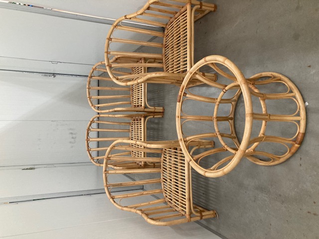 Rattan Bamboo lounge set, 80s