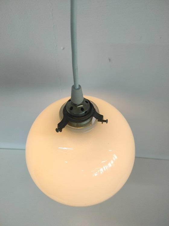 Image 1 of Vintage Ceiling Lamp Pendant Lamp (Opal Glass/Brass)