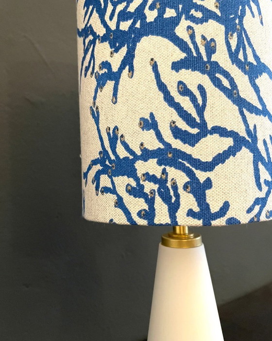 Image 1 of Porcelain table lamp coral blue
