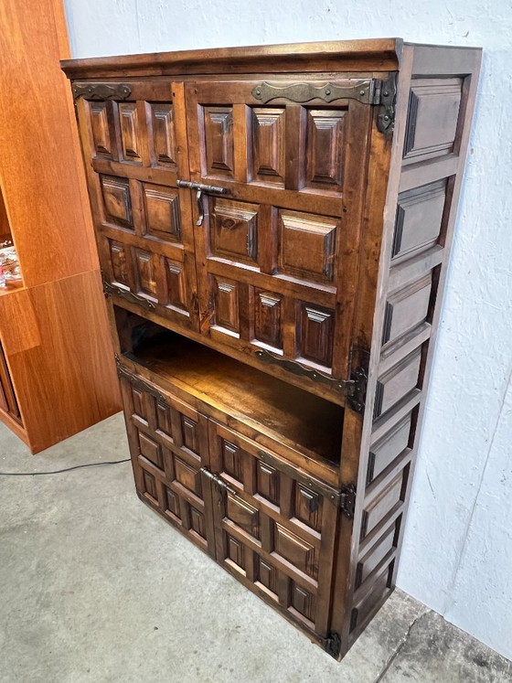 Image 1 of Vintage Spaanse Kast / Wandmeubel, Brutalistisch, 1960's