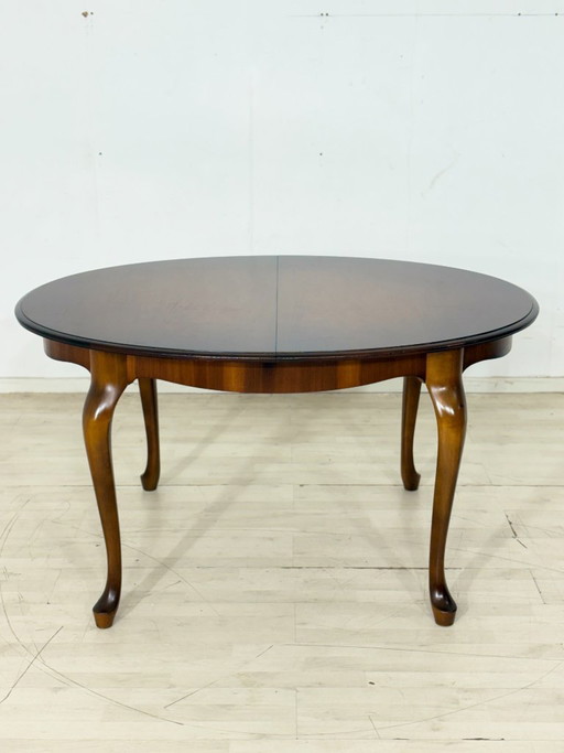Eleganter Mid Century Esstisch / Vintage Küchentisch / ausziehbarer Tisch / Runder Chippendale Esstisch