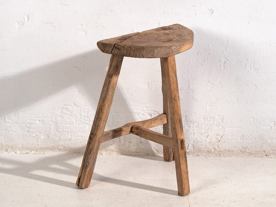 Antique crescent-shaped stool (c.1900) #2 (photo 31 of 35)