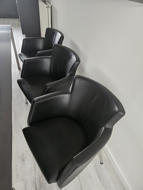 Image 1 of Karat design dining table with 6 leather armchairs