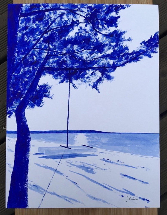 Image 1 of Acryl op Hahnemuhle papier Formaat 40x30cm