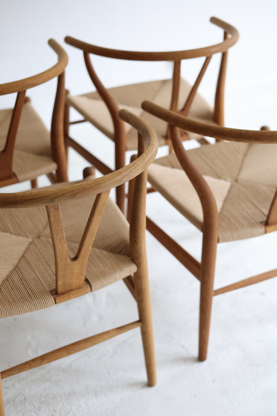 Image 1 of Set of 4 Wishbone chairs CH24, Hans Wegner
