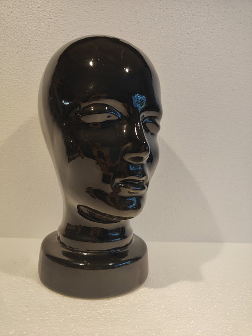 Vintage black Head Ceramics Scheurich West Germany