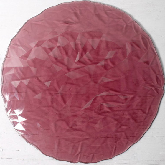 Image 1 of Piatto vintage in vetro viola Bormioli Rocco: decorazione italiana di metà secolo