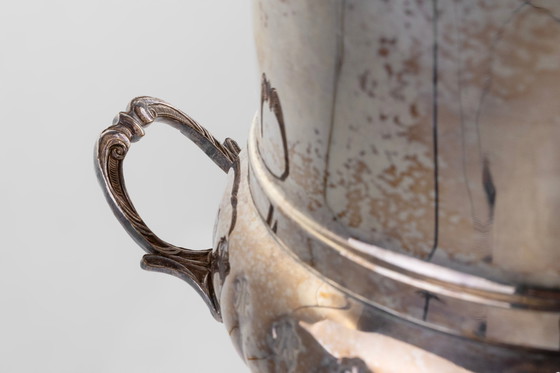 Image 1 of Medicis vase-shaped silver-plated champagne cooler, France 1950s