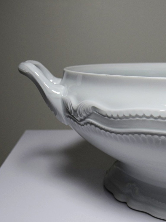 Image 1 of Fine white Limoges porcelain soup/vegetable dish, attributed Barnardaud, vintage