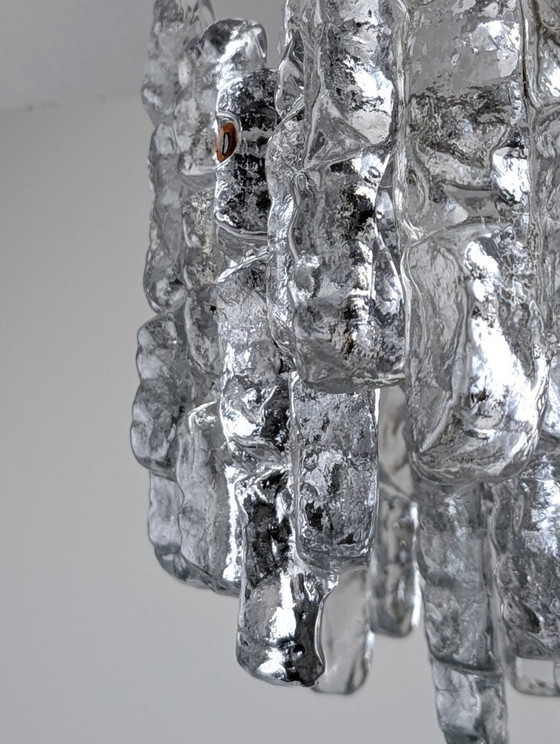 Lampadario Kalmar in vetro effetto ghiaccio, Austria, anni '70 – Glass, Metal (photo 4 of 9)
