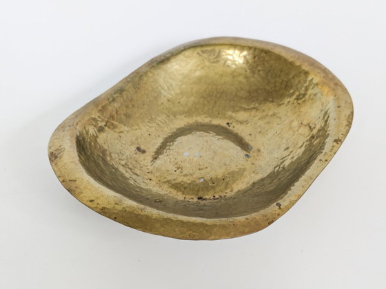 Vintage Hammered Brass Bowl Soap Dish or Trinket Tray Handmade (photo 2 of 10)