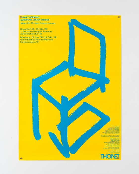 Image 1 of Thonet European Design – 1989 – Original Vintage Exhibition Poster – Modern Design – 83.7x59.5 cm A1